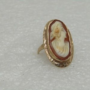 Victorian 10kt Cameo Ring, Sz. 1.5, 1800's-1910